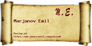 Marjanov Emil névjegykártya